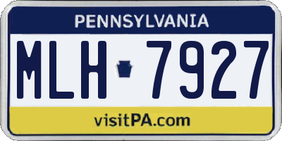 PA license plate MLH7927