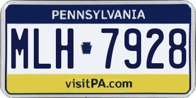 PA license plate MLH7928