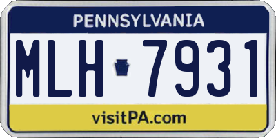 PA license plate MLH7931