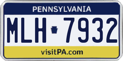 PA license plate MLH7932