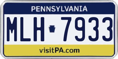 PA license plate MLH7933