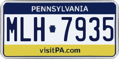 PA license plate MLH7935