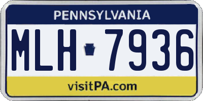 PA license plate MLH7936