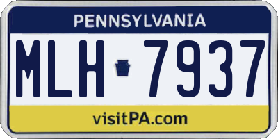 PA license plate MLH7937