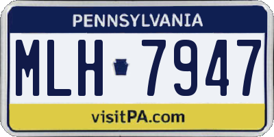 PA license plate MLH7947