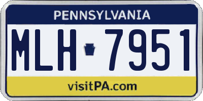 PA license plate MLH7951