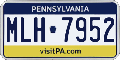 PA license plate MLH7952
