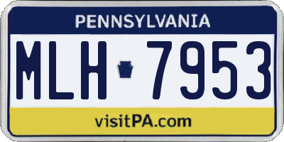 PA license plate MLH7953
