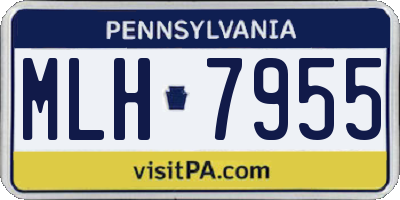 PA license plate MLH7955