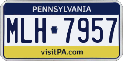 PA license plate MLH7957