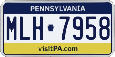 PA license plate MLH7958