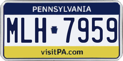 PA license plate MLH7959