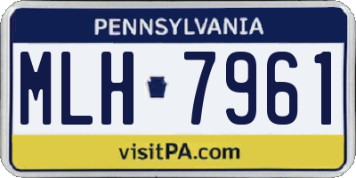 PA license plate MLH7961