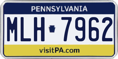 PA license plate MLH7962
