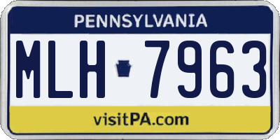 PA license plate MLH7963
