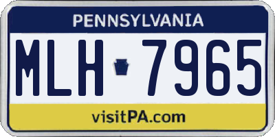 PA license plate MLH7965