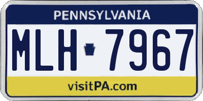 PA license plate MLH7967