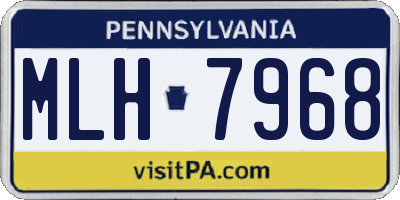 PA license plate MLH7968