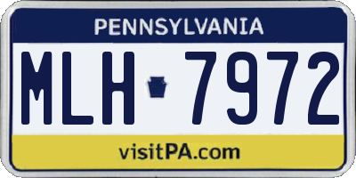 PA license plate MLH7972