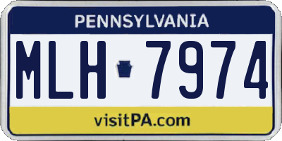 PA license plate MLH7974