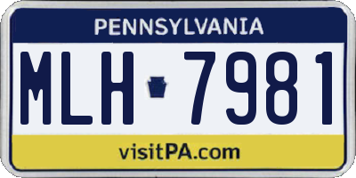 PA license plate MLH7981