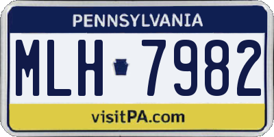 PA license plate MLH7982