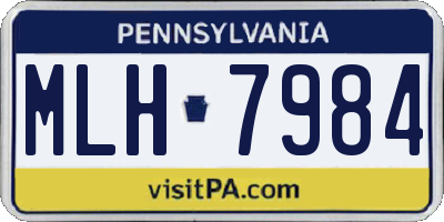 PA license plate MLH7984