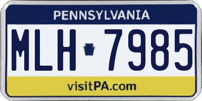 PA license plate MLH7985