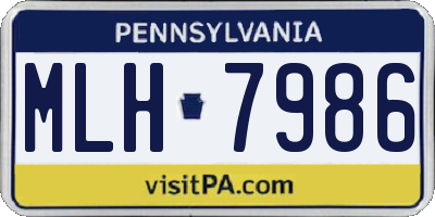 PA license plate MLH7986