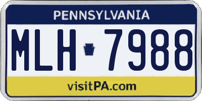 PA license plate MLH7988