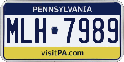 PA license plate MLH7989