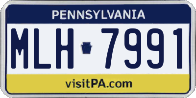 PA license plate MLH7991