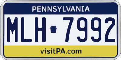 PA license plate MLH7992
