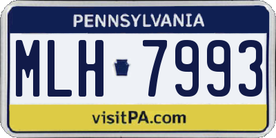 PA license plate MLH7993