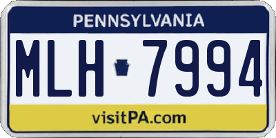 PA license plate MLH7994