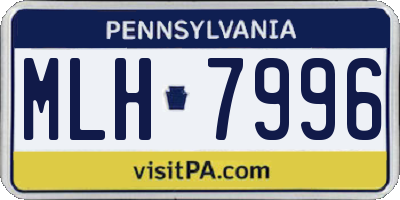 PA license plate MLH7996