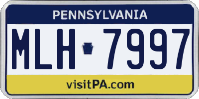 PA license plate MLH7997