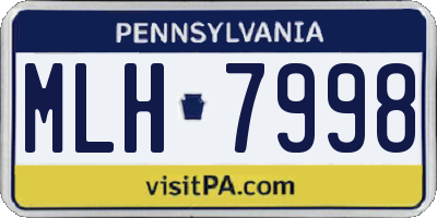 PA license plate MLH7998