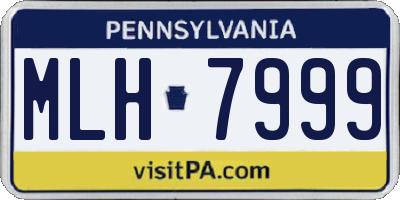 PA license plate MLH7999