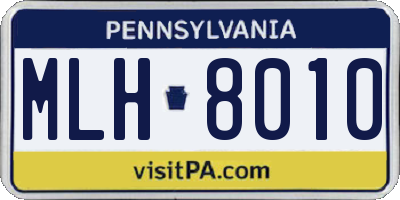 PA license plate MLH8010