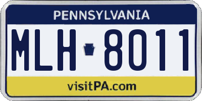 PA license plate MLH8011
