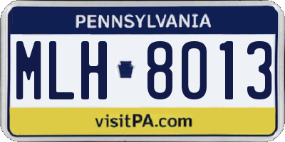 PA license plate MLH8013