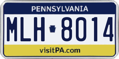 PA license plate MLH8014
