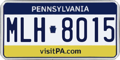 PA license plate MLH8015