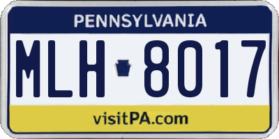 PA license plate MLH8017