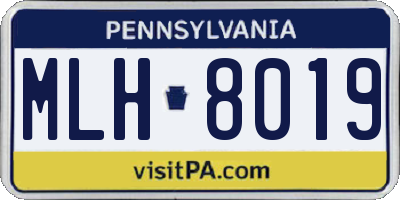 PA license plate MLH8019