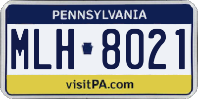 PA license plate MLH8021