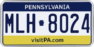 PA license plate MLH8024