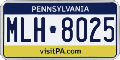 PA license plate MLH8025
