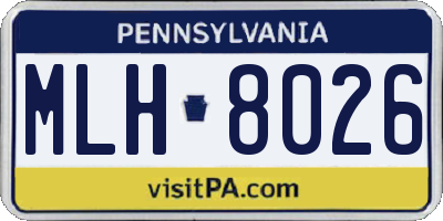 PA license plate MLH8026